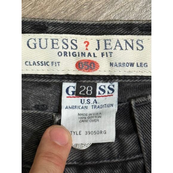 Vintage 90s High Waist Black Skinny Guess Jeans Size 28 - Picture 3 of 7